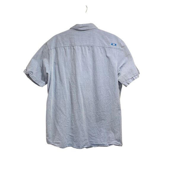 Oakley Mens Blue Short Sleeve Button Down Shirt L Beach Vacation Cruise Resort - Picture 5 of 7